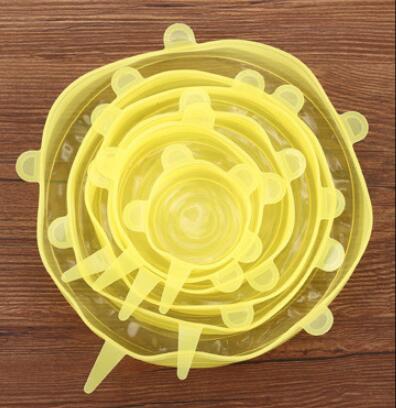6pcs Silicone Stretch Lids Reusable Food