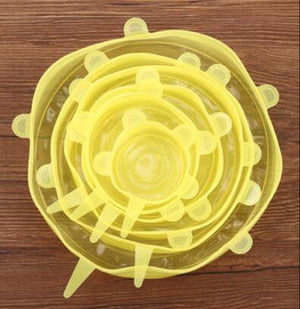 6pcs Silicone Stretch Lids Reusable Food