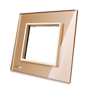 Livolo Luxury White Pearl Crystal Glass, 80mm*80mm, EU standard, Single Glass Panel For Wall Switch Socket,VL-C7-SR-11