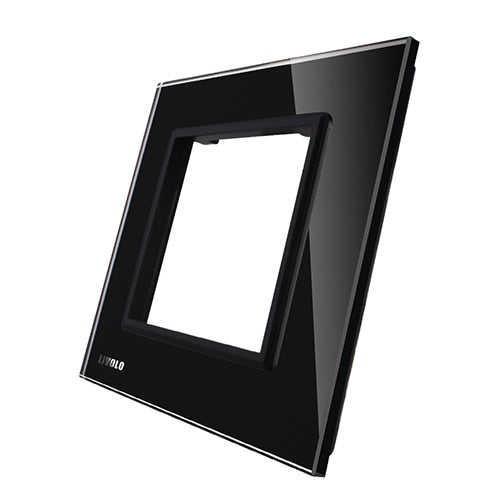 Livolo Luxury White Pearl Crystal Glass, 80mm*80mm, EU standard, Single Glass Panel For Wall Switch Socket,VL-C7-SR-11