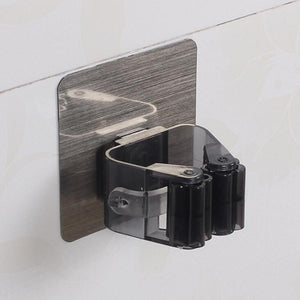 Wall Mounted Mop Organizer Holder Rack Self Sticking
