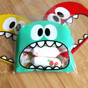 50Pcs Cute Big Teech Mouth Monster Plastic Bag
