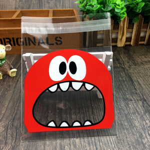 50Pcs Cute Big Teech Mouth Monster Plastic Bag