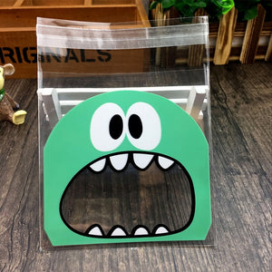 50Pcs Cute Big Teech Mouth Monster Plastic Bag