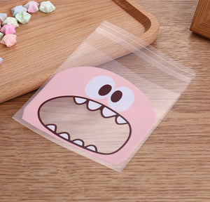 50Pcs Cute Big Teech Mouth Monster Plastic Bag