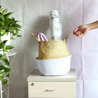 Storage Basket Rattan Straw