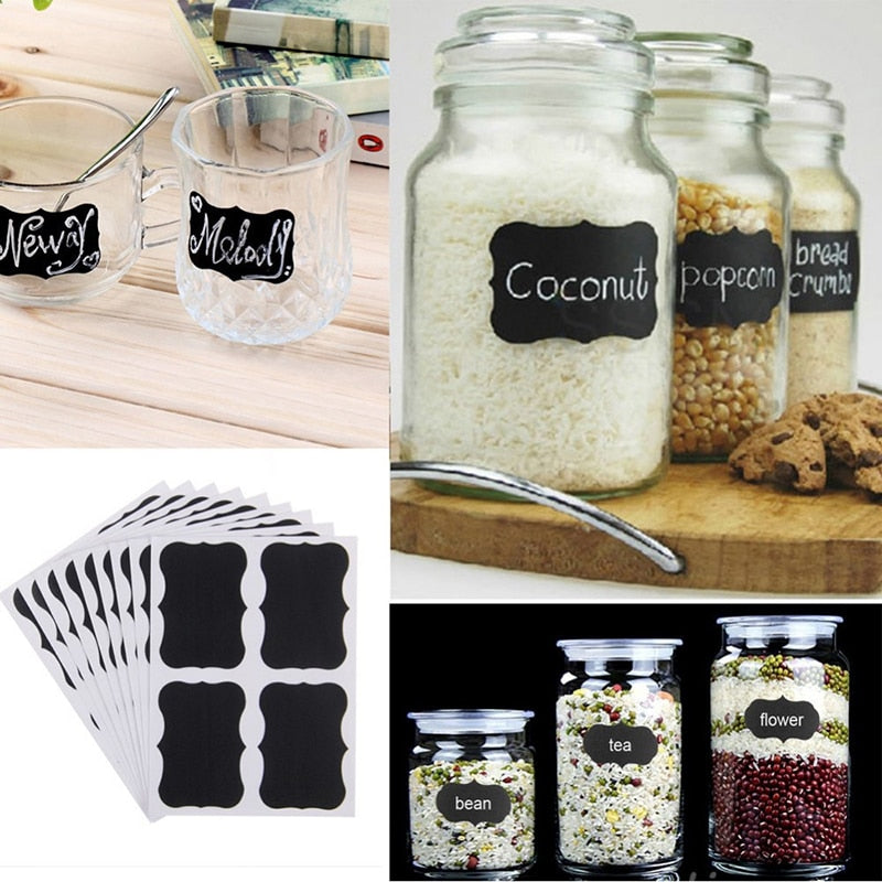36pcs/set 5x3.5cm Erasable Blackboard Sticker Craft Kitchen