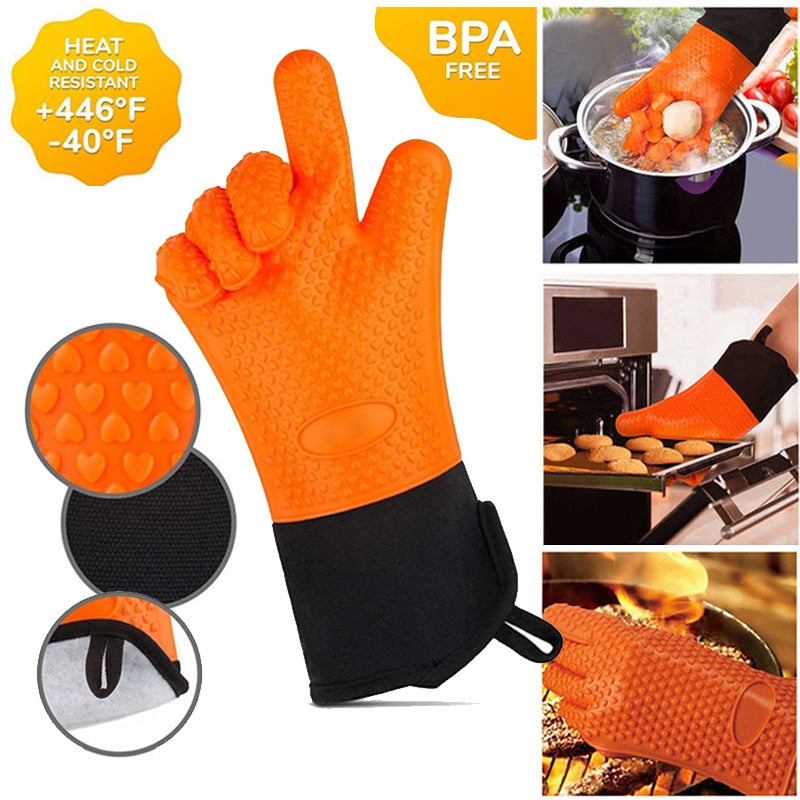 2pcs  Resistant Silicone Glove BBQ Grill