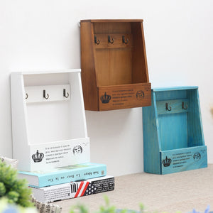 Retro Wall Mounted Wooden Box Organizer