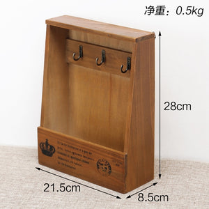 Retro Wall Mounted Wooden Box Organizer