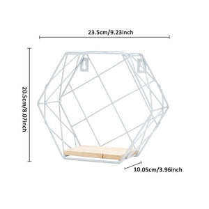 Iron Hexagonal Grid Wall Shelf Combination Wall Hanging Geometric Figure For Wall Decoration