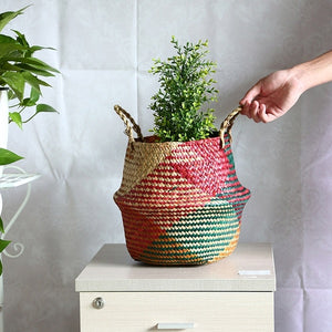 Storage Basket Rattan Straw
