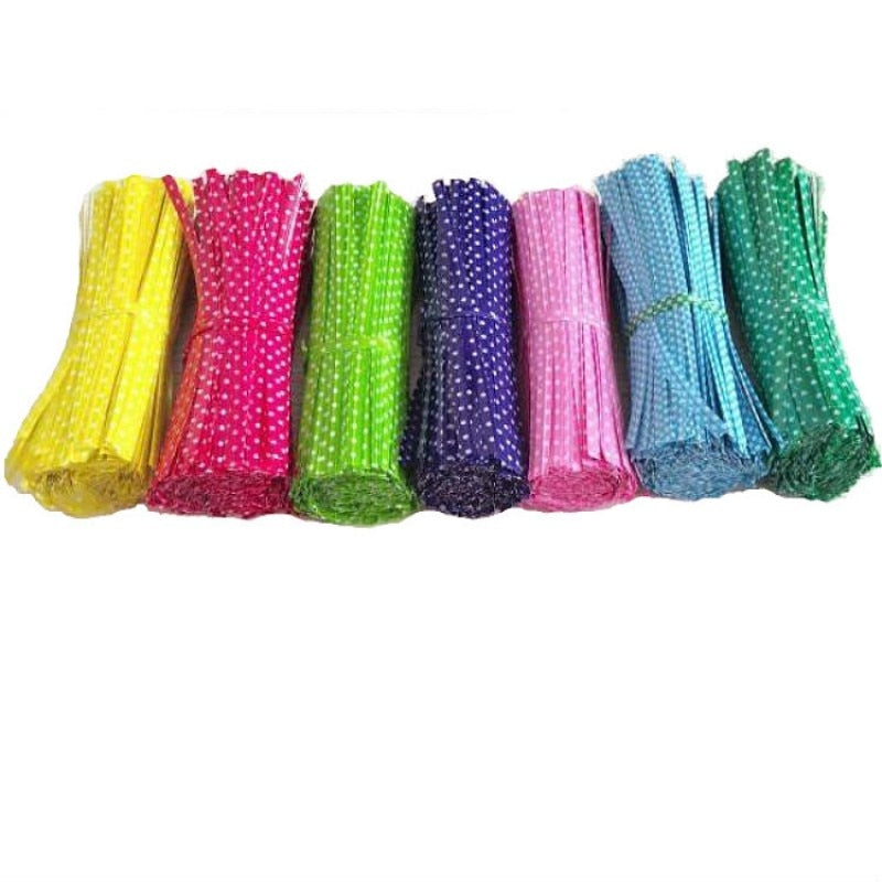 100 pcs/lot 9 cm plastic bag tie cookies diy Gift Bag