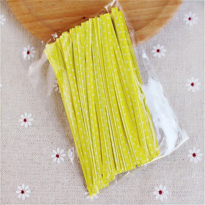 100 pcs/lot 9 cm plastic bag tie cookies diy Gift Bag