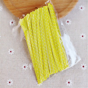 100 pcs/lot 9 cm plastic bag tie cookies diy Gift Bag
