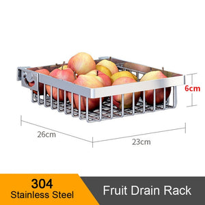 304 Stainless Steel Kitchen Shelf Rack Drying Drain Storage