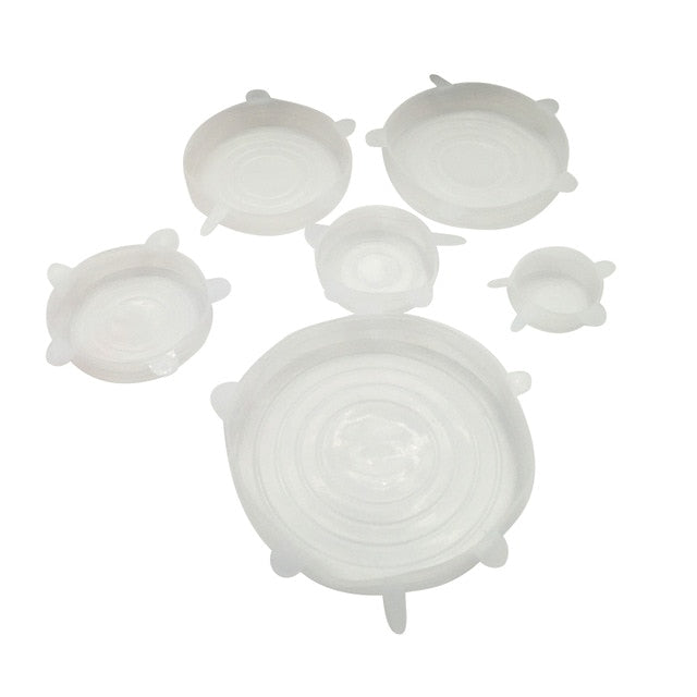 6pcs Reusable silicon stretch lids universal