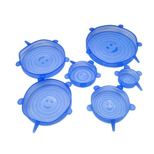 6pcs Reusable silicon stretch lids universal