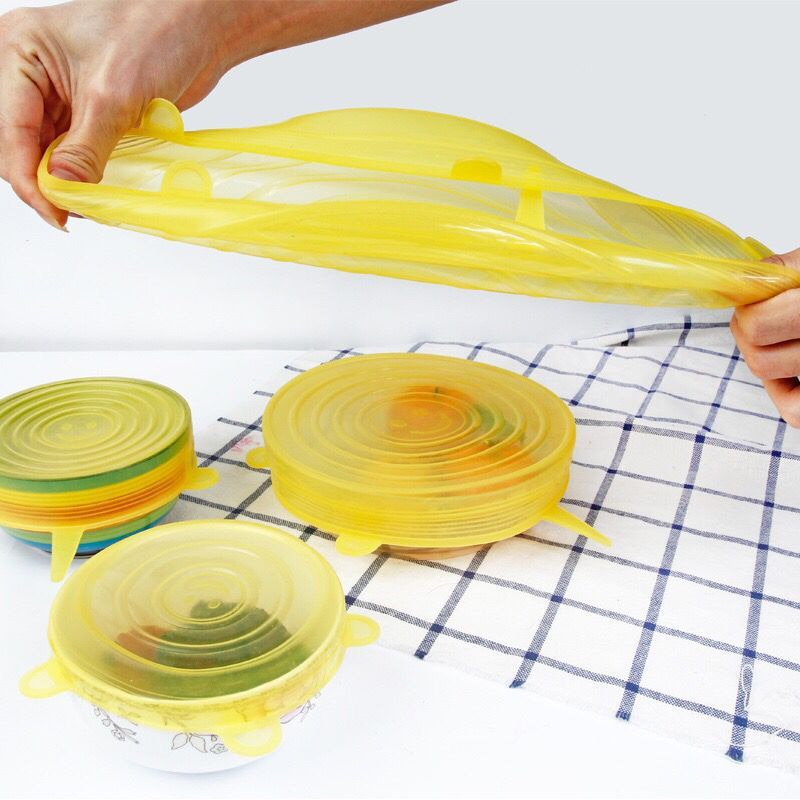 6pcs Reusable silicon stretch lids universal