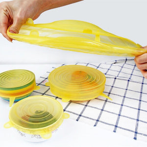 6pcs Reusable silicon stretch lids universal