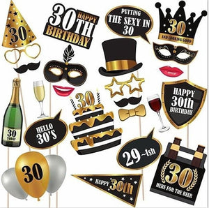 30th/50th/60th Happy Birthday Photo Booth Prop Anniversary Birthday Party