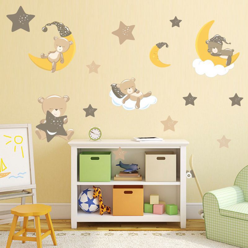 Cartoon Cute Bear Animals Wall Stickers for Kids Room