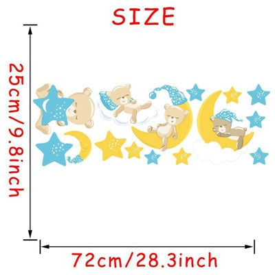 Cartoon Cute Bear Animals Wall Stickers for Kids Room
