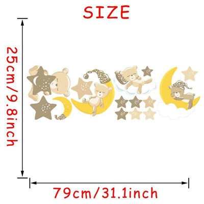 Cartoon Cute Bear Animals Wall Stickers for Kids Room