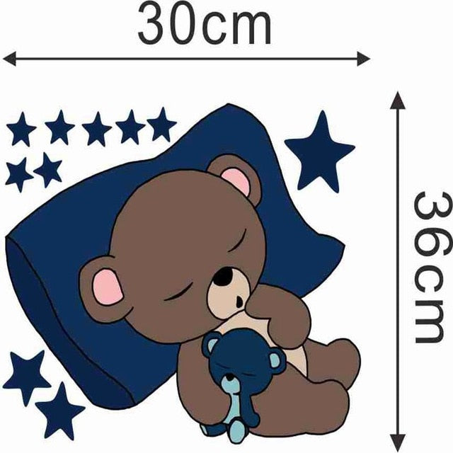 Cartoon Cute Bear Animals Wall Stickers for Kids Room