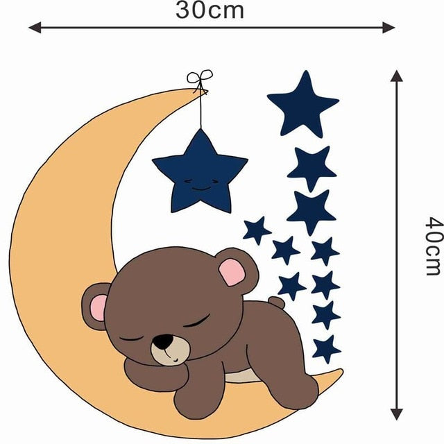Cartoon Cute Bear Animals Wall Stickers for Kids Room