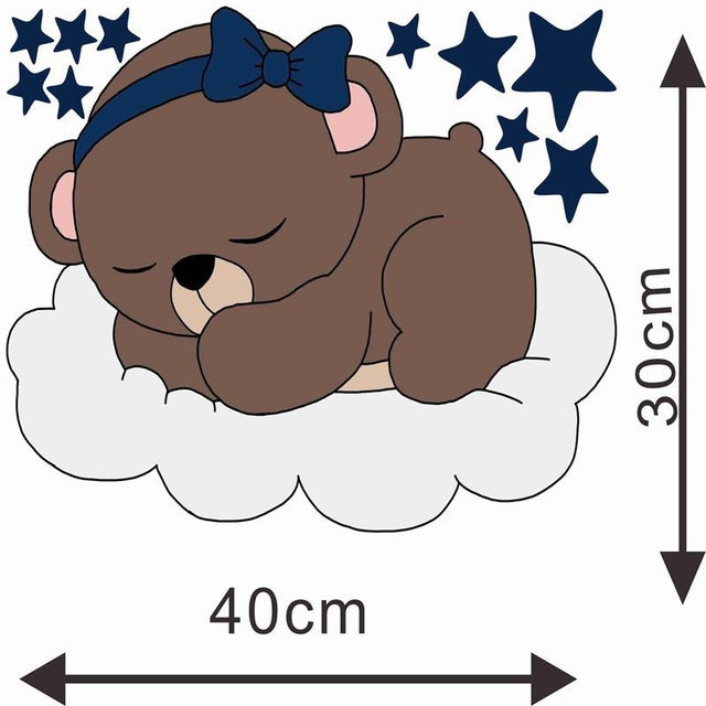 Cartoon Cute Bear Animals Wall Stickers for Kids Room