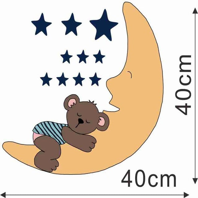 Cartoon Cute Bear Animals Wall Stickers for Kids Room