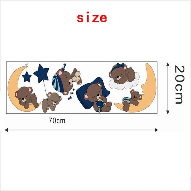 Cartoon Cute Bear Animals Wall Stickers for Kids Room