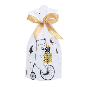 5/10 pcs Candy Cookies Gift Bags With Ribbon Snack