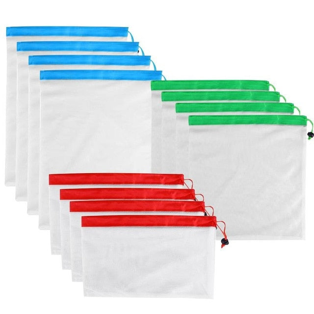 15pcs 12pcs Reusable Produce Bags Washable Mesh