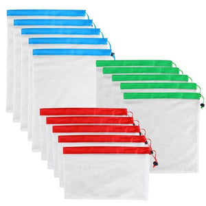15pcs 12pcs Reusable Produce Bags Washable Mesh