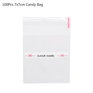 50/100Pcs Plastic Bags Thank you Cookie&Candy Bag