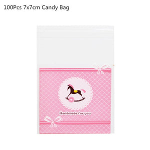 50/100Pcs Plastic Bags Thank you Cookie&Candy Bag