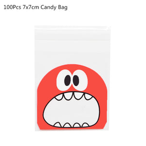50/100Pcs Plastic Bags Thank you Cookie&Candy Bag