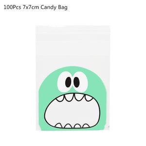 50/100Pcs Plastic Bags Thank you Cookie&Candy Bag
