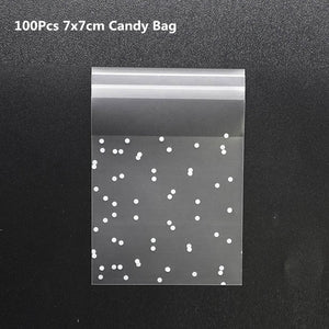50/100Pcs Plastic Bags Thank you Cookie&Candy Bag