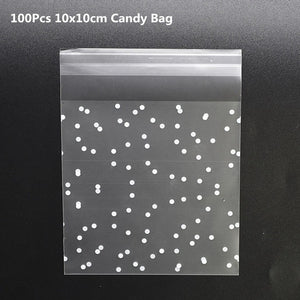 50/100Pcs Plastic Bags Thank you Cookie&Candy Bag