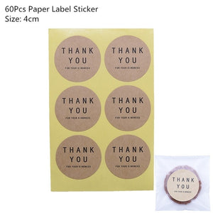 50/100Pcs Plastic Bags Thank you Cookie&Candy Bag