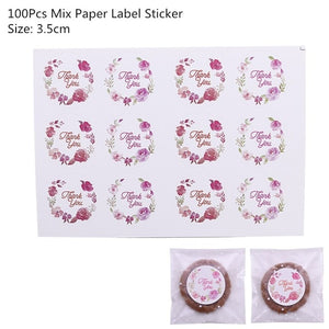 50/100Pcs Plastic Bags Thank you Cookie&Candy Bag