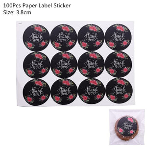 50/100Pcs Plastic Bags Thank you Cookie&Candy Bag