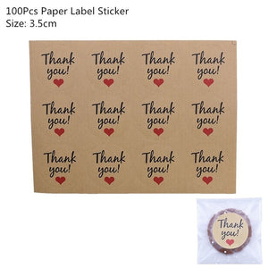 50/100Pcs Plastic Bags Thank you Cookie&Candy Bag