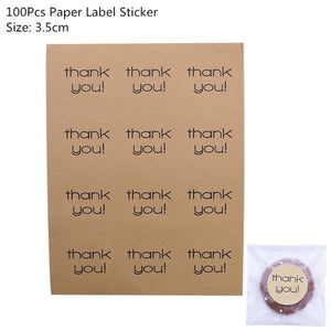 50/100Pcs Plastic Bags Thank you Cookie&Candy Bag