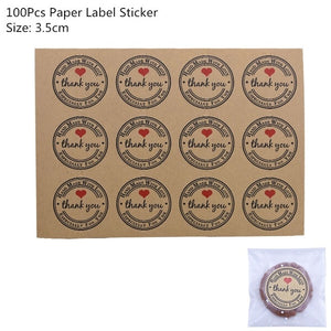 50/100Pcs Plastic Bags Thank you Cookie&Candy Bag