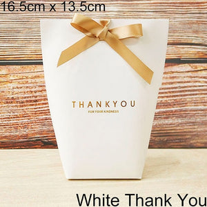 5pcs Upscale Black White Bronzing "Merci" Candy Bag