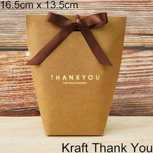 5pcs Upscale Black White Bronzing "Merci" Candy Bag